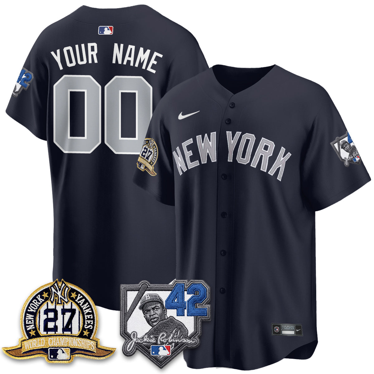 New York Yankees 2026 Jackie Robinson Day Vapor Limited Custom Jersey - Stitched