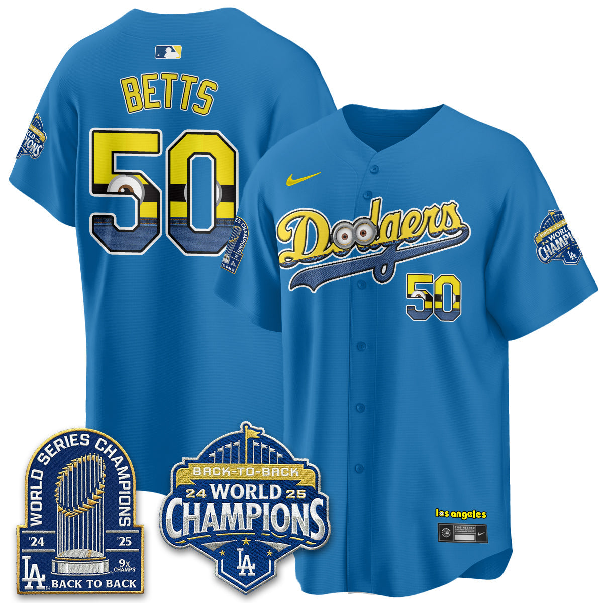 Los Angeles Dodgers x Yellow Capsules Vapor Jersey - Stitched-Cuztomshoes
