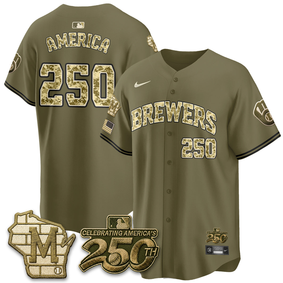 Milwaukee Brewers Salute to Service 2026 Vapor Limited Jersey - Stitched-Cuztomshoes