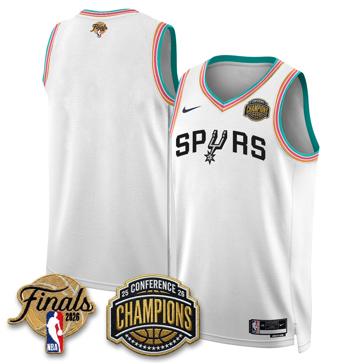 San Antonio Spurs 2026 Basketball  Western Conference Champions Vapor City Edition Jersey - Stitched