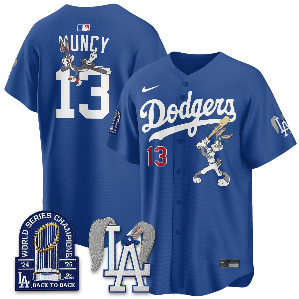 Los Angeles Dodgers Bunny Edition Vapor Jersey - Stitched-Cuztomshoes