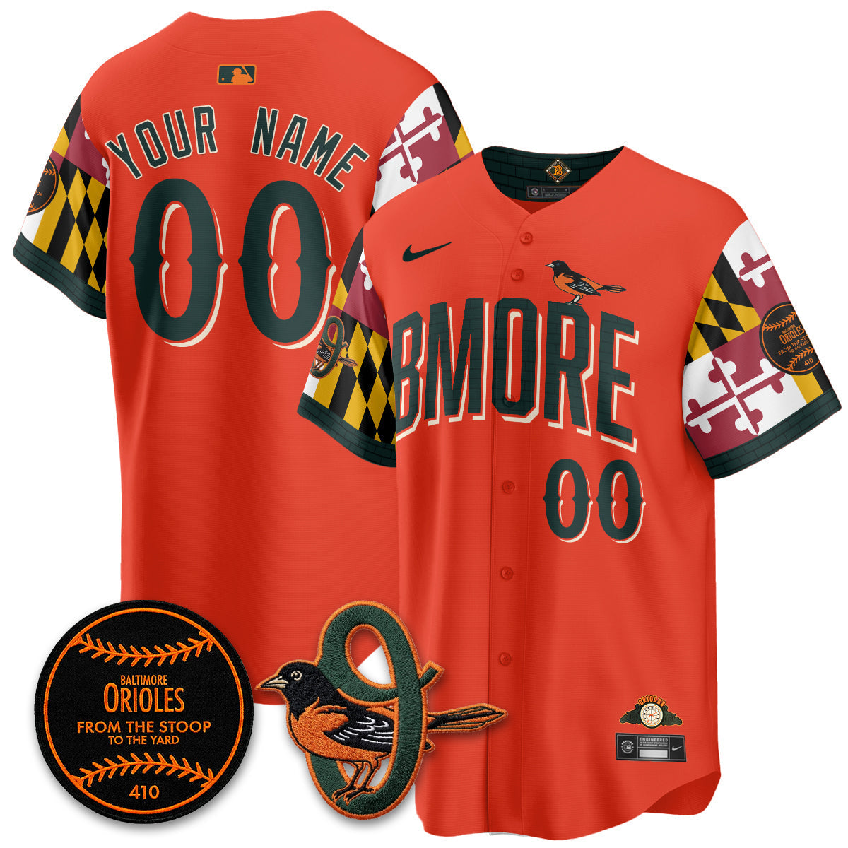 Baltimore Orioles x Maryland State Flag 2026 Vapor Custom Jersey - Stitched