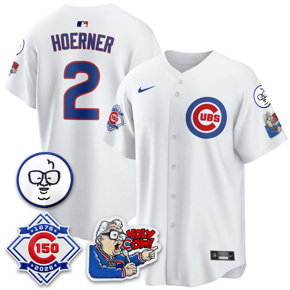 Chicago Cubs 150th Anniversary Harry Caray Holy Cow Vapor Premier Limited Jersey - Stitched V2-Cuztomshoes