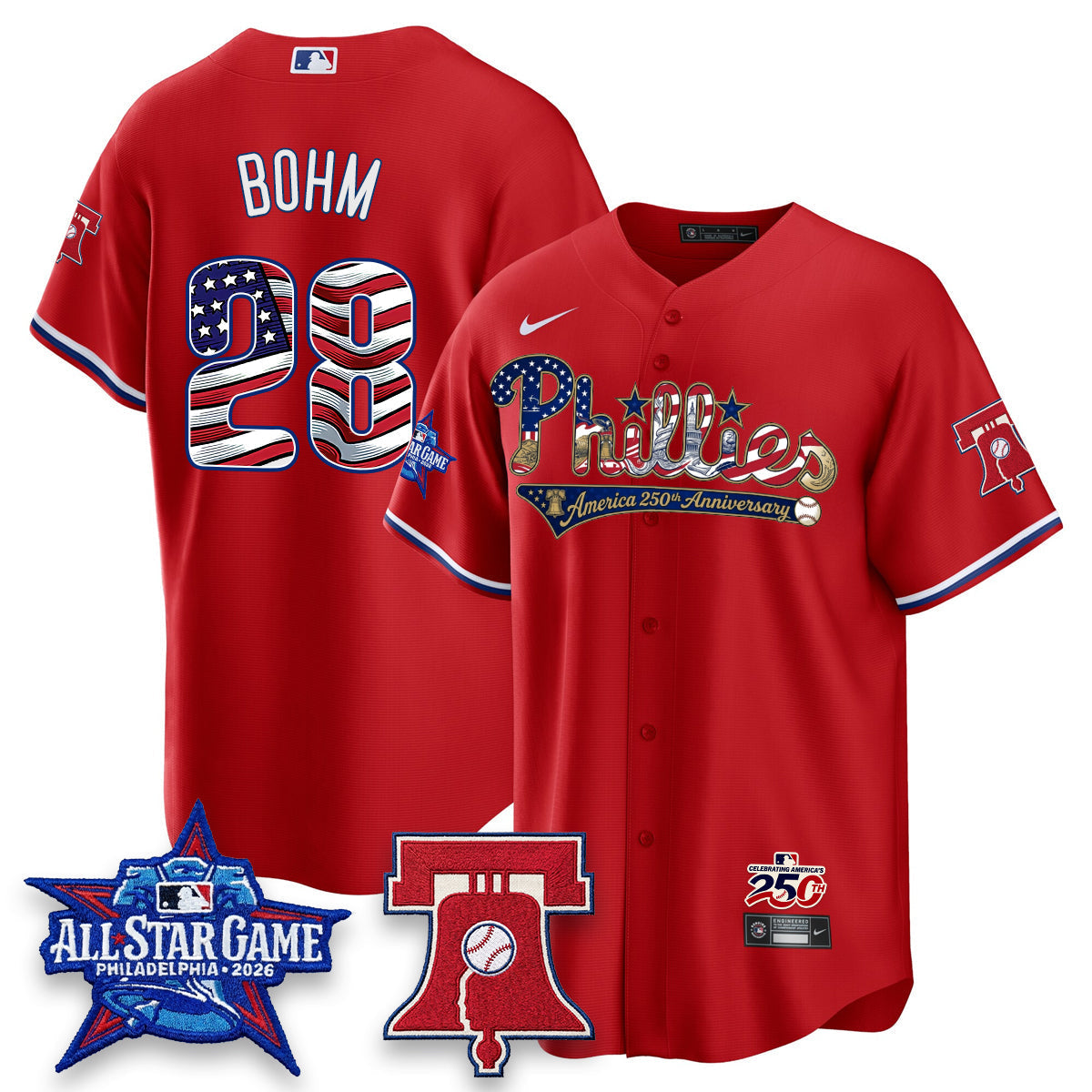Philadelphia Phillies 2026 Independence Day USA Vapor Limited Jersey - Stitched-Cuztomshoes