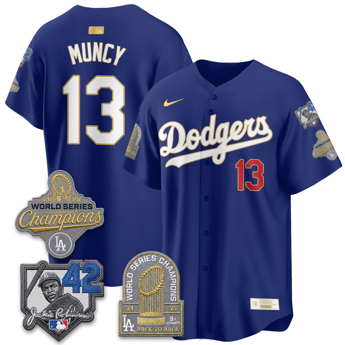 Los Angeles Dodgers 2026 Jackie Robinson New Era Vapor Limited Jersey - Stitched-Cuztomshoes