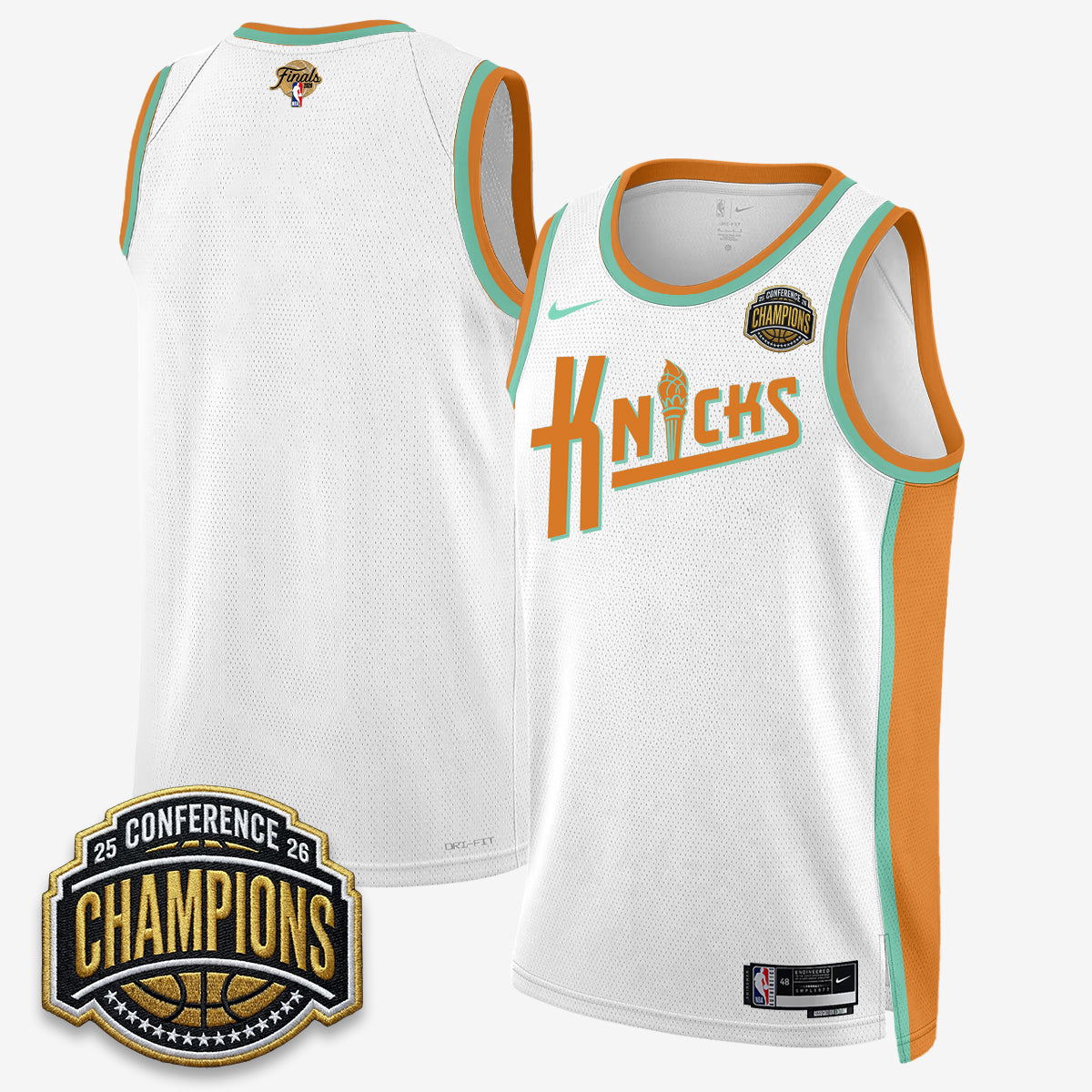 New York Knicks 2026 Eastern Conference Champions Special Edition Jersey V2- Stitched-Cuztomshoes