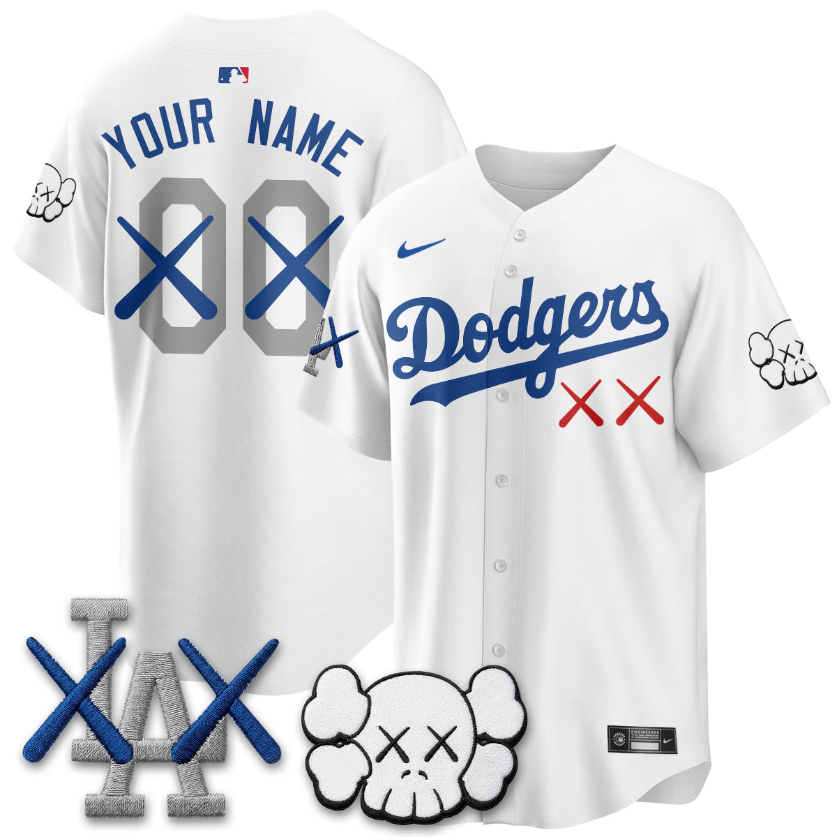 Los Angeles Dodgers x KAWS Edition Vapor Custom Jersey - Stitched-Cuztomshoes