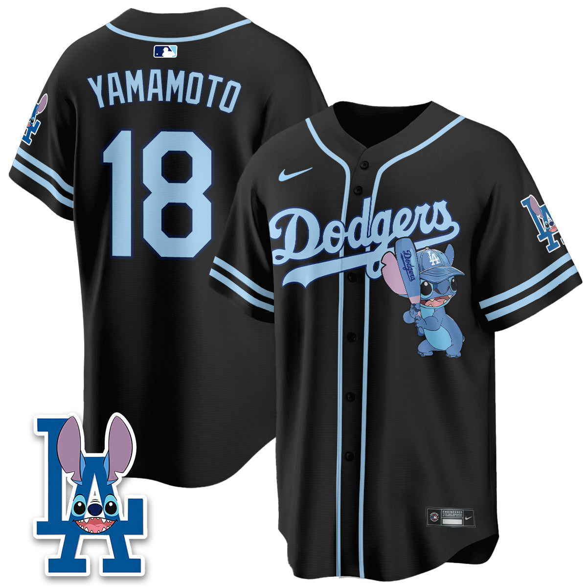 Los Angeles Dodgers x Blue Alien Edition Vapor Jersey - Stitched-Cuztomshoes
