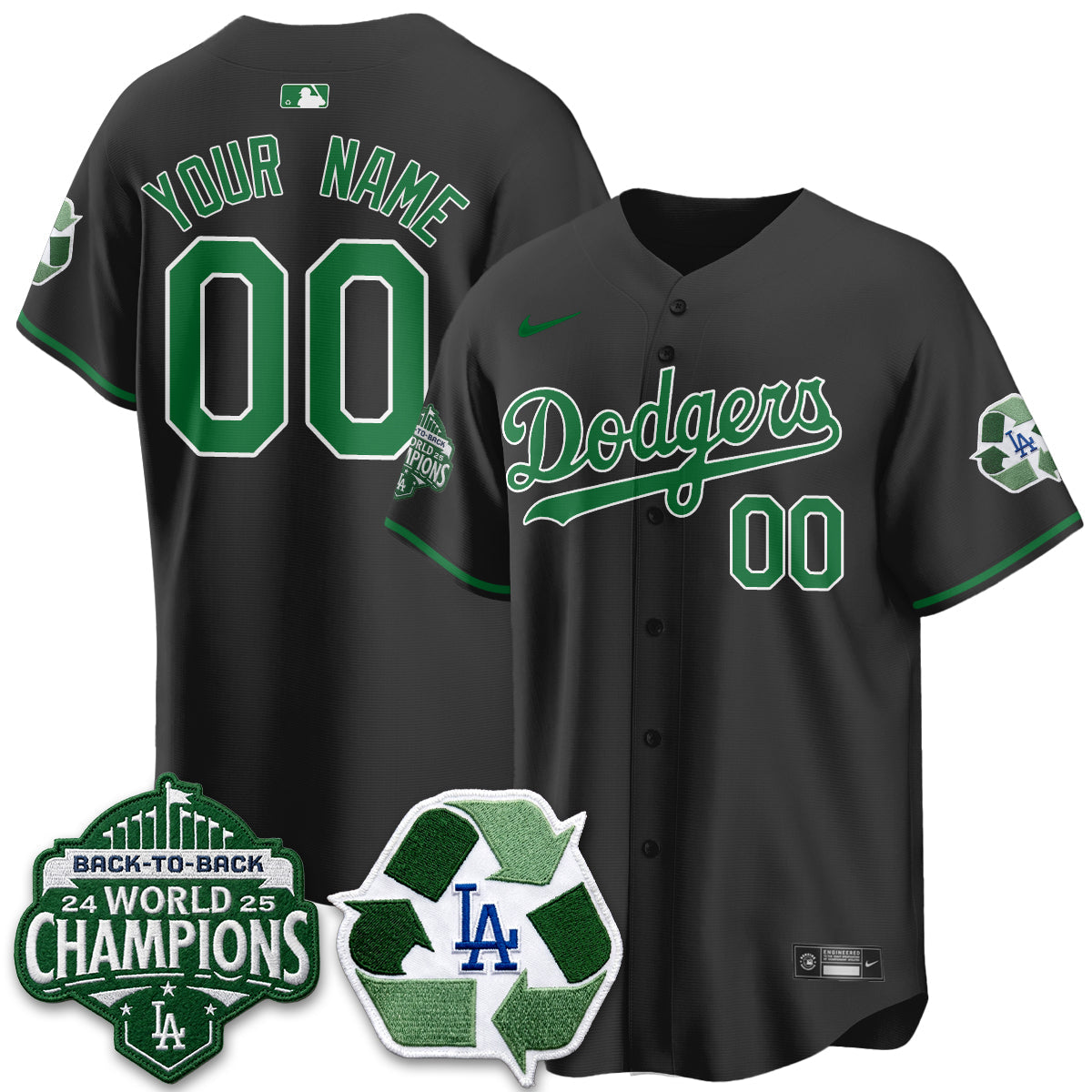 Los Angeles Dodgers Happy Earth Day Vapor Custom Jersey -Stitched-Cuztomshoes