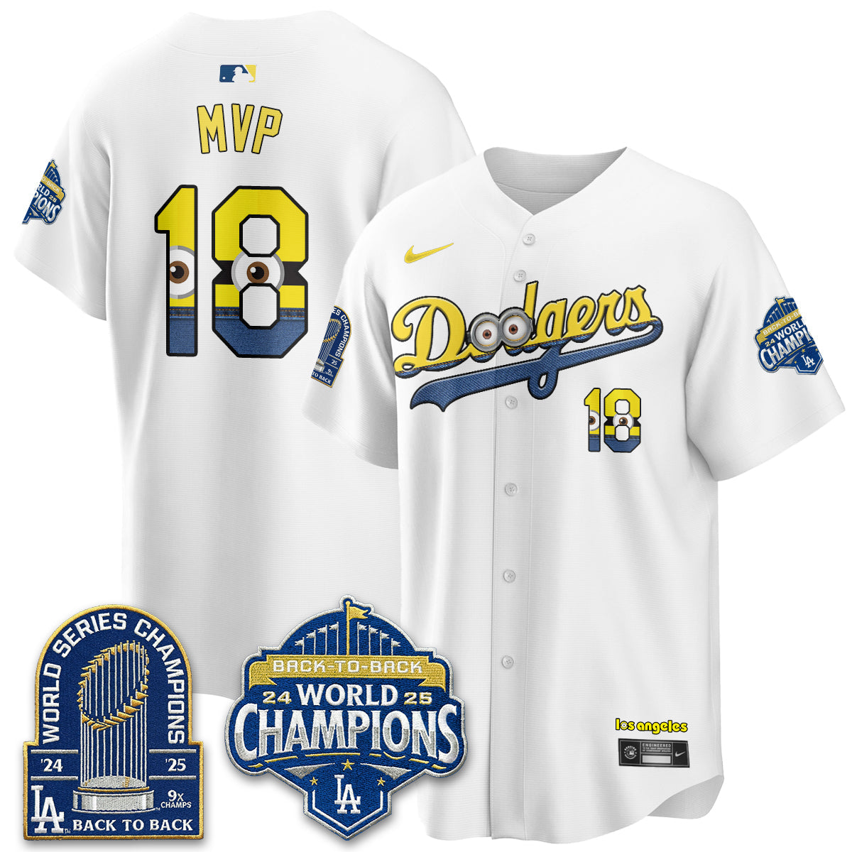 Los Angeles Dodgers x Yellow Capsules Vapor Jersey - Stitched-Cuztomshoes
