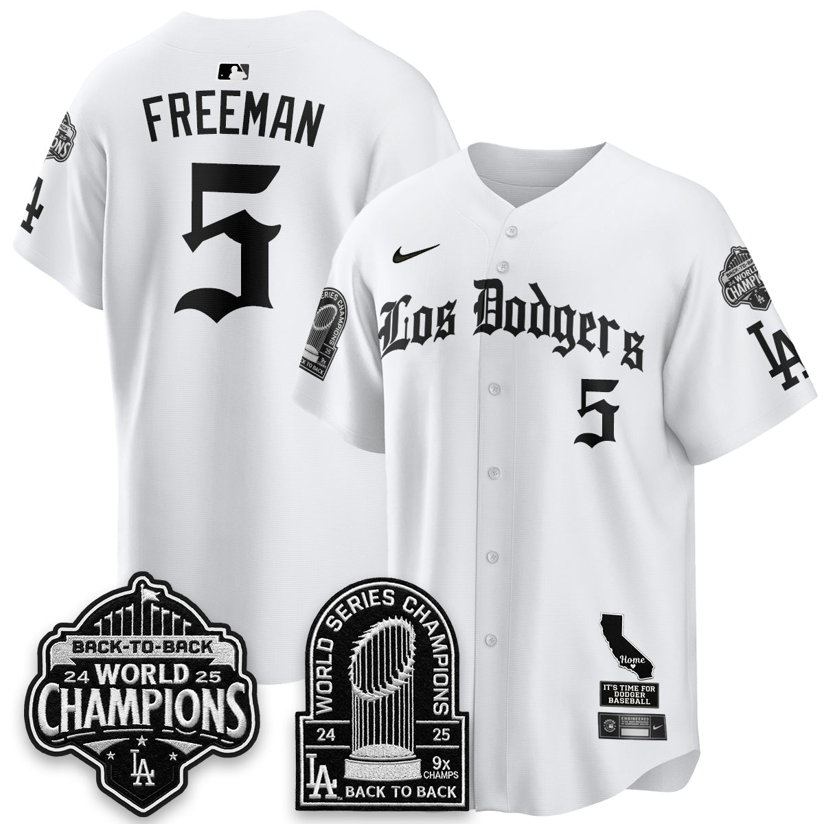 Los Angeles Dodgers World Series Champions Vapor Premier Limited Gothic Edition Jersey - Stitched-Cuztomshoes