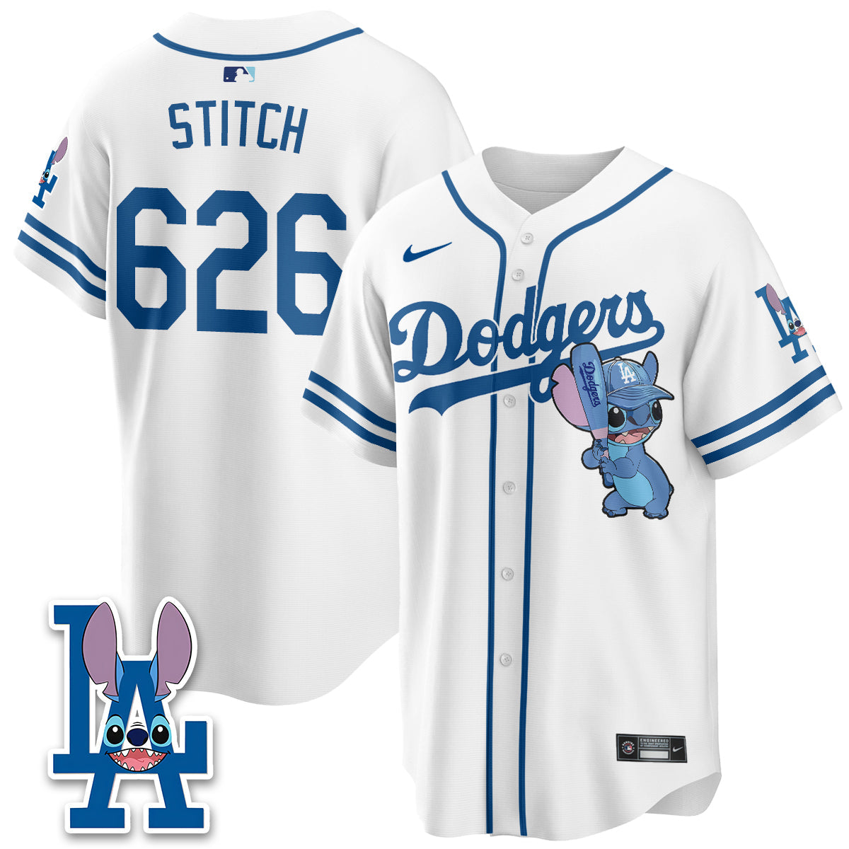 Los Angeles Dodgers x Blue Alien Edition Vapor Jersey - Stitched-Cuztomshoes