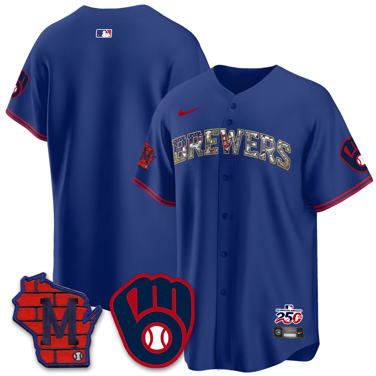 Milwaukee Brewers 2026 Independence Day USA Vapor Limited Jersey - Stitched-Cuztomshoes