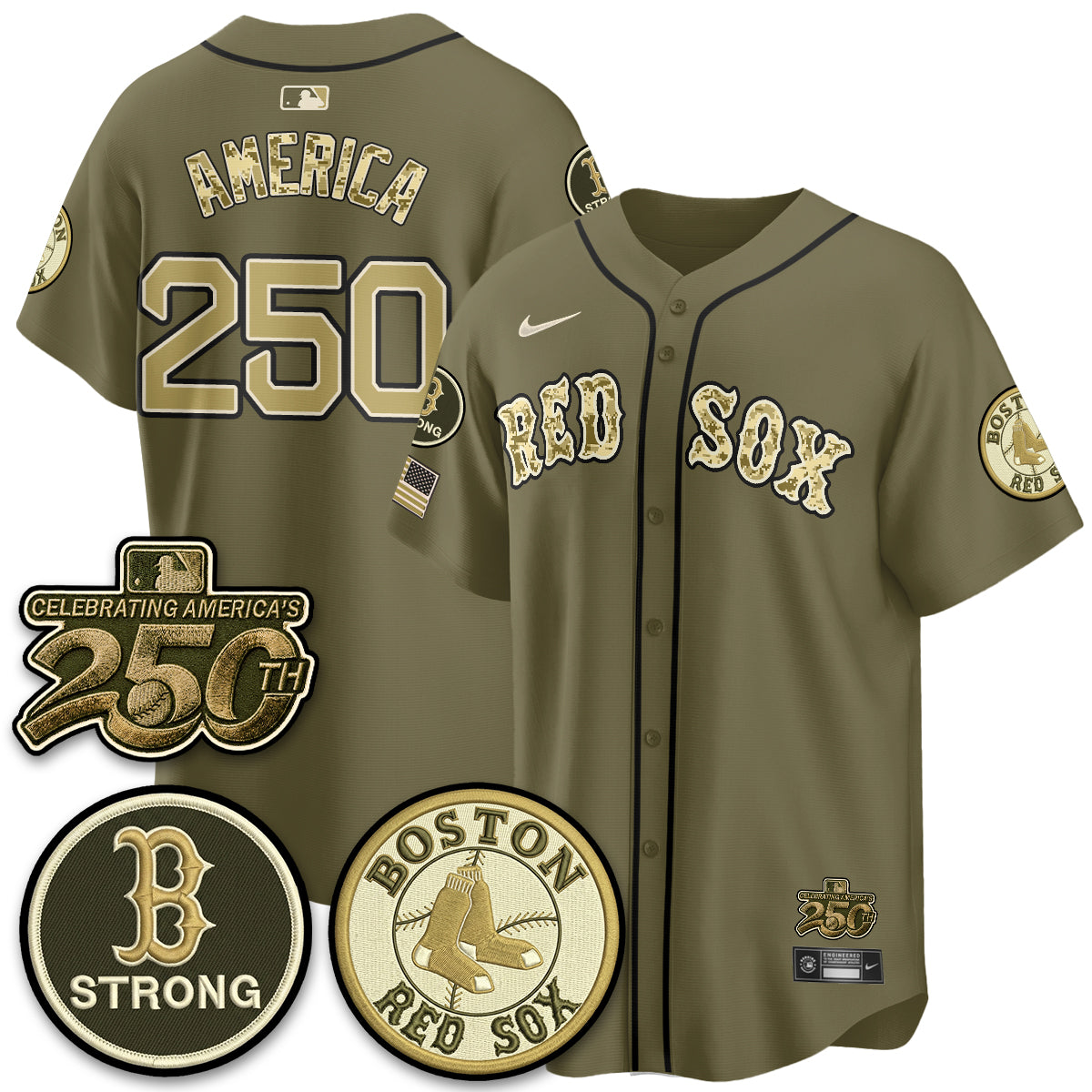 Boston Red Sox 2026 Armed Forces Day Jersey V2 - Stitched