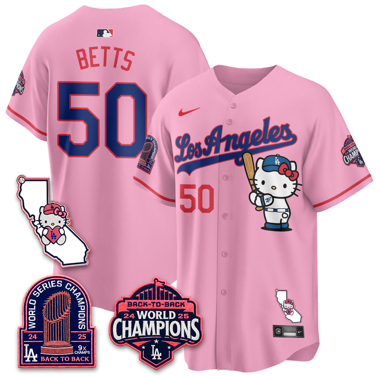 Los Angeles Dodgers x Meow KT 2026 Vapor Jersey - Stitched - V4-Cuztomshoes