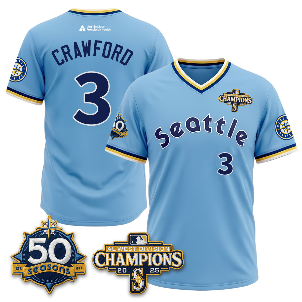 Seattle Mariners 50th Anniversary Throwback Limited Jersey - Stitched