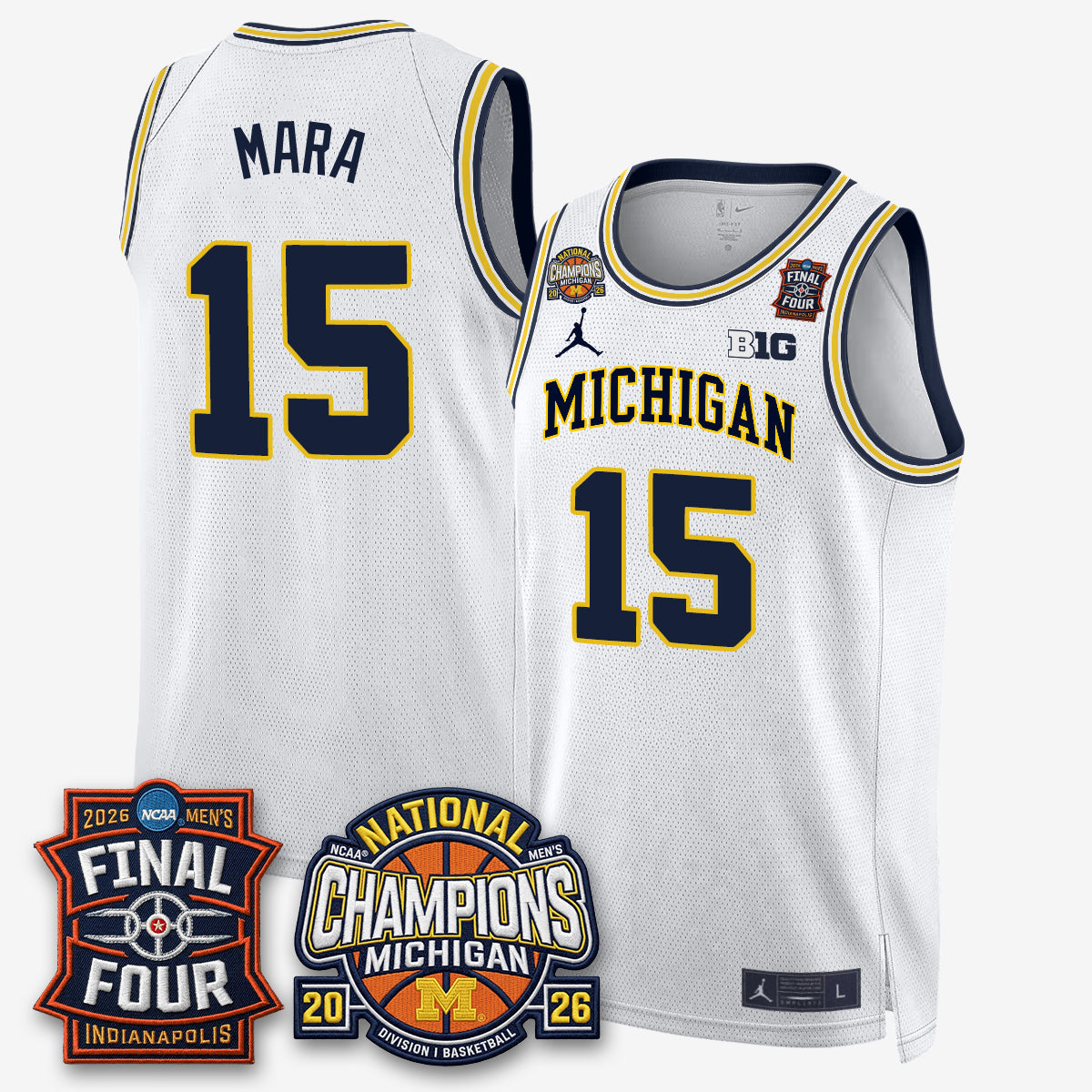 Michigan Wolverines Men's Basketball National Champions Big Text Limited Vapor Jersey - Stitched-Cuztomshoes
