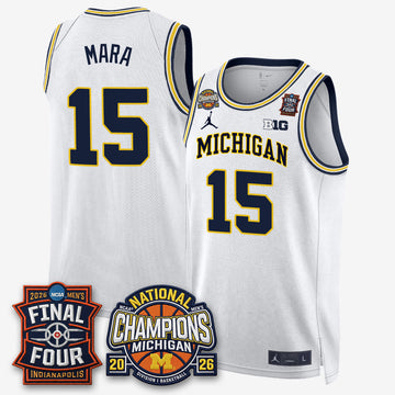Michigan Wolverines Men's Basketball National Champions Big Text Limited Vapor Jersey - Stitched-Cuztomshoes