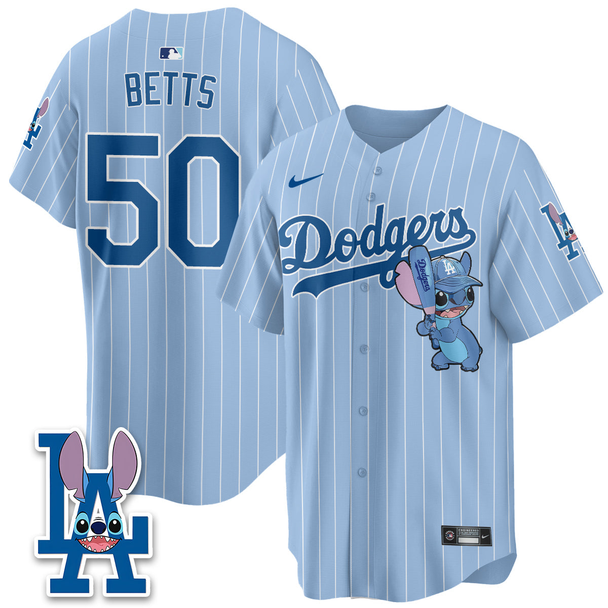 Los Angeles Dodgers x Blue Alien Edition Vapor Jersey - Stitched-Cuztomshoes