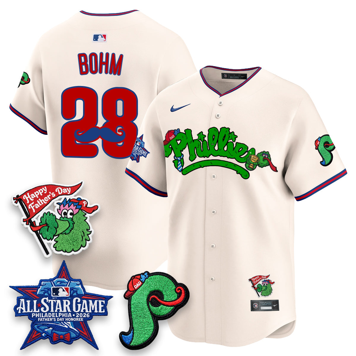 Philadelphia Phillies Happy Father's Day Vapor Jersey - Stitched