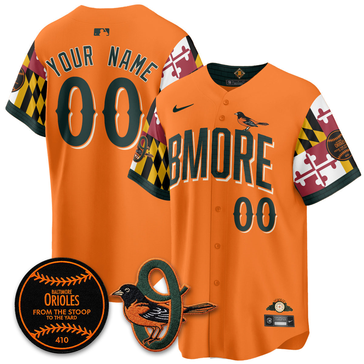 Baltimore Orioles x Maryland State Flag 2026 Vapor Custom Jersey - Stitched