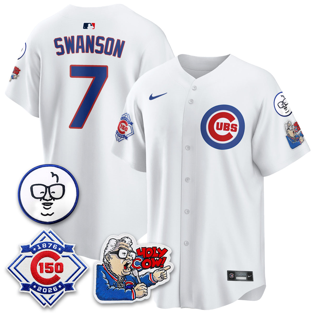 Chicago Cubs 150th Anniversary Harry Caray Holy Cow Vapor Premier Limited Jersey - Stitched V2-Cuztomshoes