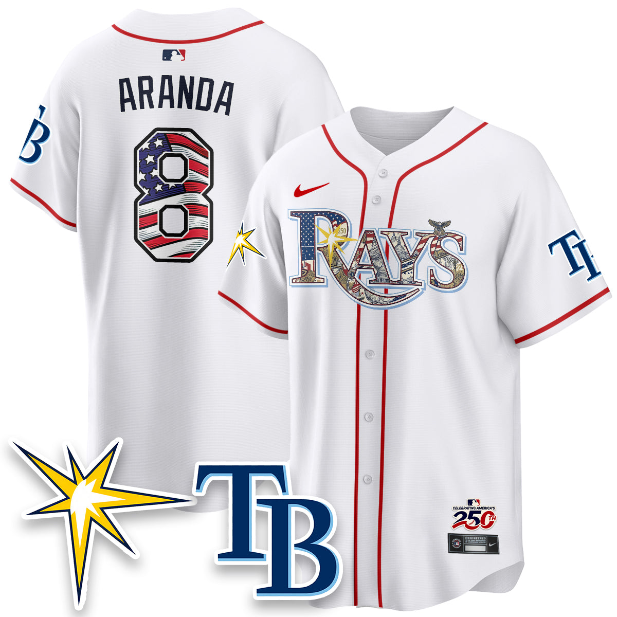 Tampa Bay Rays 2026 Independence Day USA Vapor Limited Jersey - Stitched