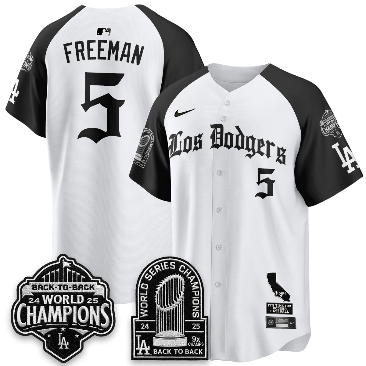 Los Angeles Dodgers World Series Champions Vapor Premier Limited Gothic Edition Jersey - Stitched-Cuztomshoes