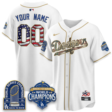 Los Angeles Dodgers 2026 Independence Day USA Vapor Limited Custom Jersey - Stitched-Cuztomshoes