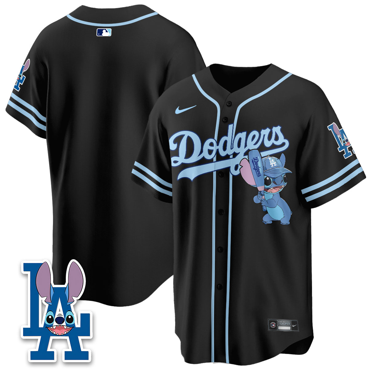 Los Angeles Dodgers x Blue Alien Edition Vapor Jersey - Stitched-Cuztomshoes