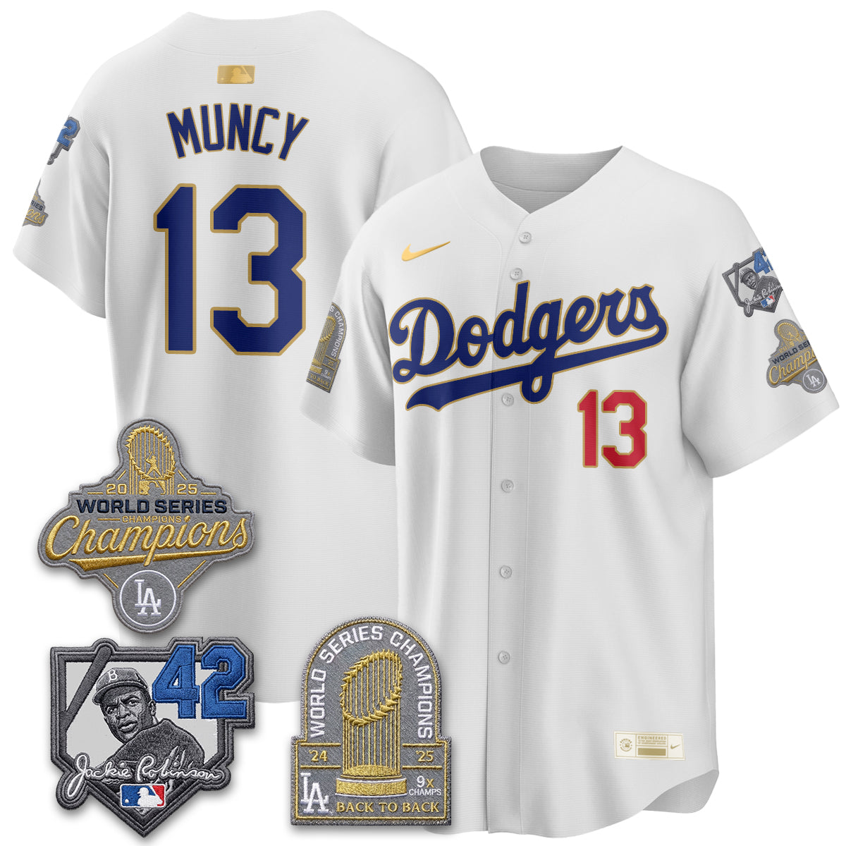 Los Angeles Dodgers 2026 Jackie Robinson New Era Vapor Limited Jersey - Stitched-Cuztomshoes