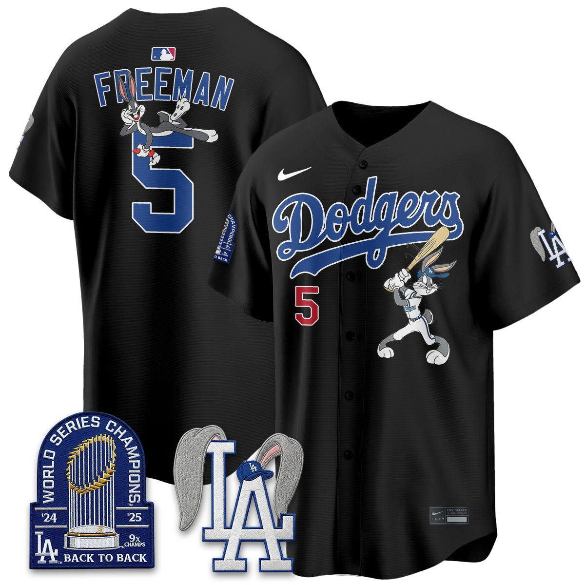Los Angeles Dodgers Bunny Edition Vapor Jersey - Stitched-Cuztomshoes