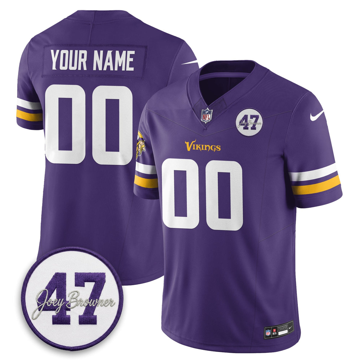 Minnesota Twins Joey Browner Thank You For Memories - 1960 Ð 2026 Football Vapor Limited Custom Jersey - Stitched-Cuztomshoes