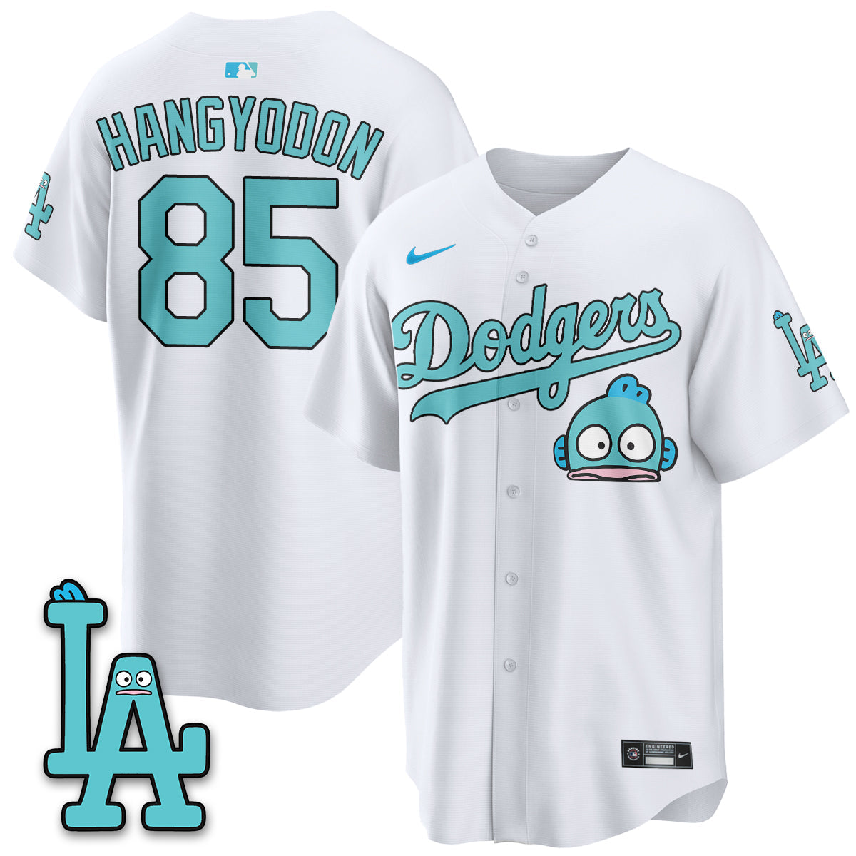 Los Angeles Dodgers x Hangyodon Edition Vapor Jersey- Stitched-Cuztomshoes