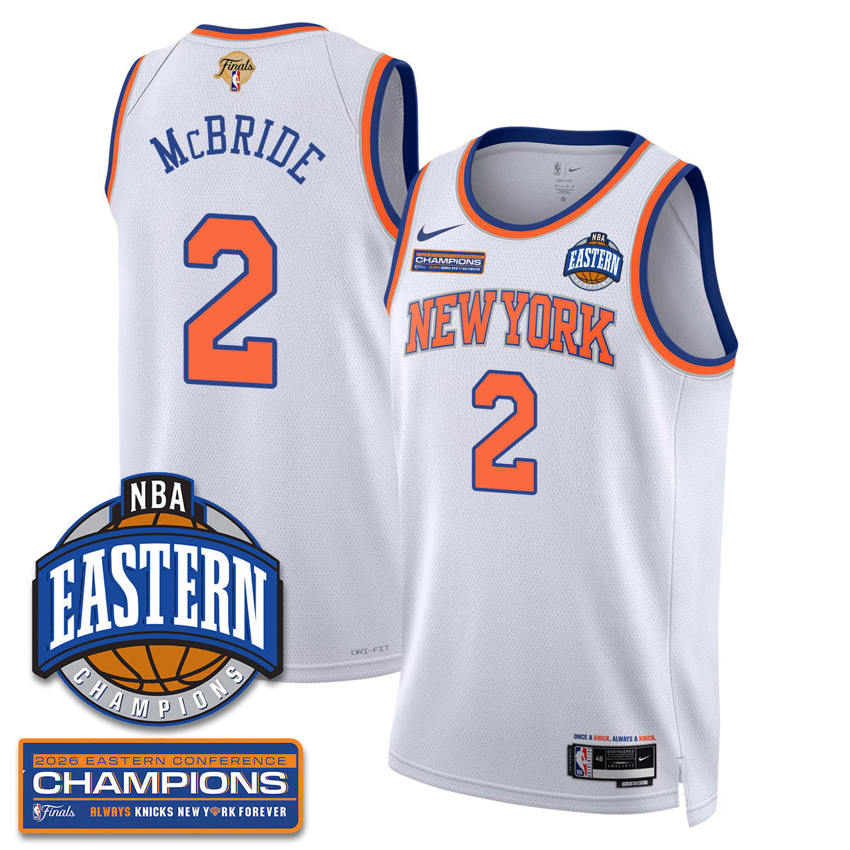 New York Knicks 2026 Basketball Eastern Conference Champions Vapor Jersey - Stitched-Cuztomshoes