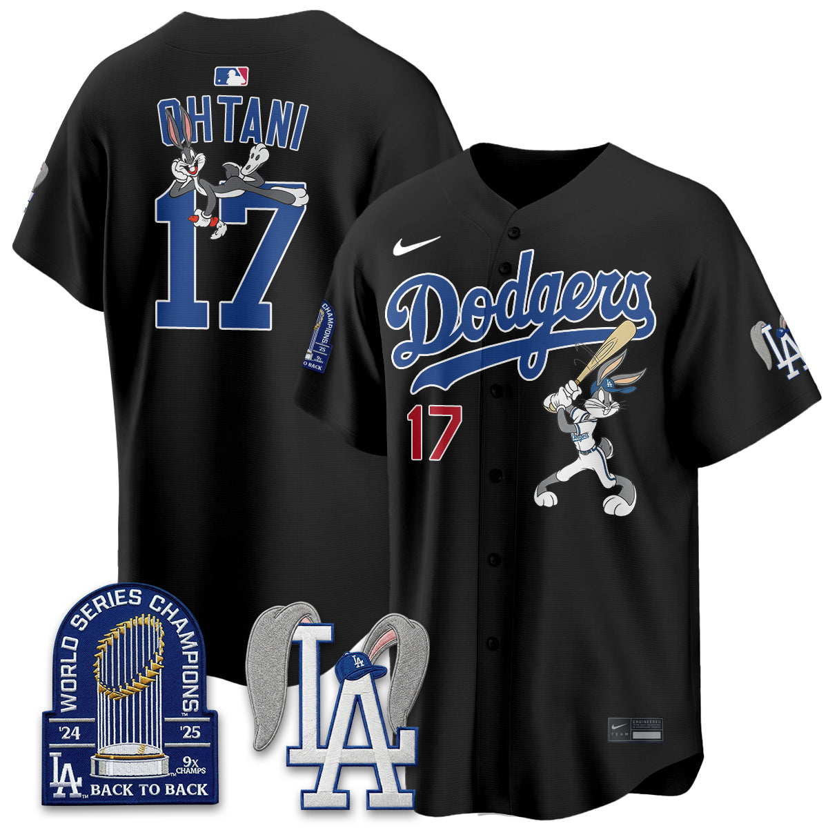 Los Angeles Dodgers Bunny Edition Vapor Jersey - Stitched-Cuztomshoes