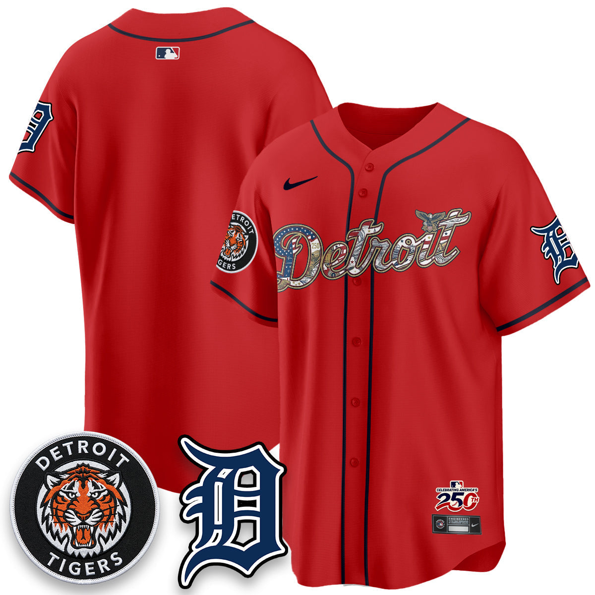 Detroit Tigers 2026 Independence Day USA Vapor Limited Jersey - Stitched