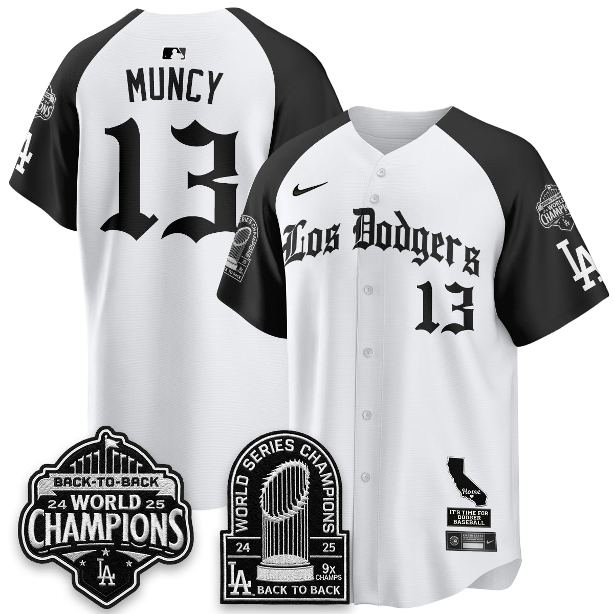 Los Angeles Dodgers World Series Champions Vapor Premier Limited Gothic Edition Jersey - Stitched-Cuztomshoes