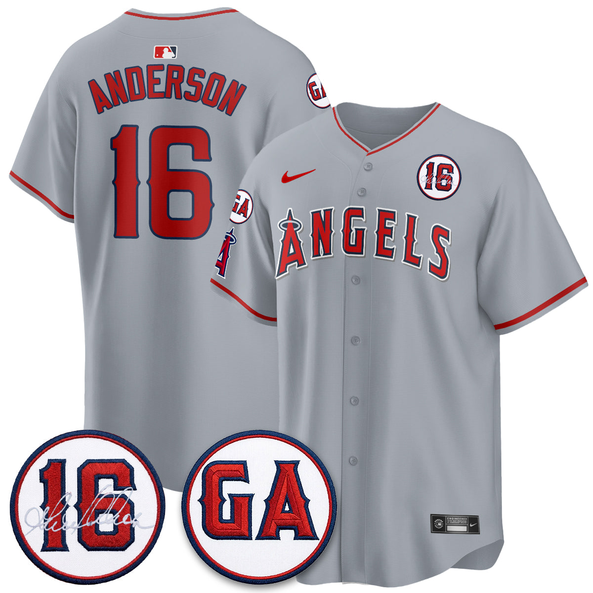 Los Angeles Angels Garret Anderson Tribute Patch Vapor Premier Limited Jersey - Stitched-Cuztomshoes
