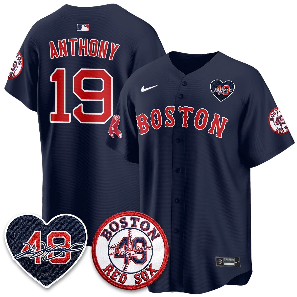 Boston Red Sox Tim Wakefield Memorial Patch Vaper Premier Limited Jersey - Stitched