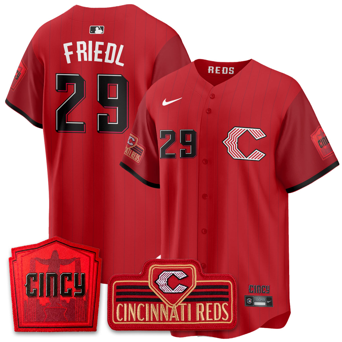 Cincinnati Reds 2026 City Connect Limited Premier Vapor Jersey - Stitched