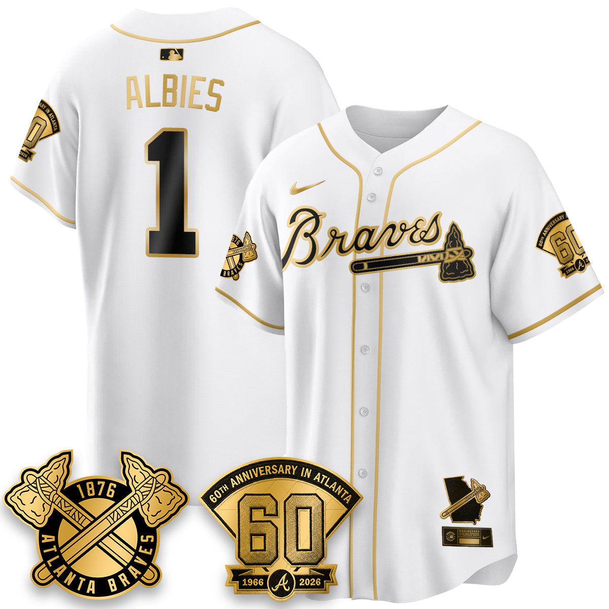 Atlanta Braves 60th Anniversary Special Edition Vapor Limited Jersey - Stitched-Cuztomshoes