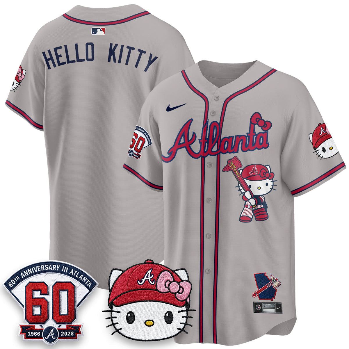 Atlanta Braves x Meow KT 2026 Vapor Limited Jersey - Stitched-Cuztomshoes