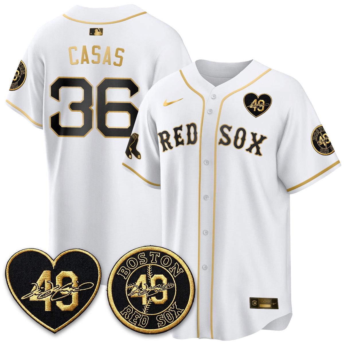 Boston Red Sox Tim Wakefield Memorial Patch Vaper Premier Limited Jersey - Stitched