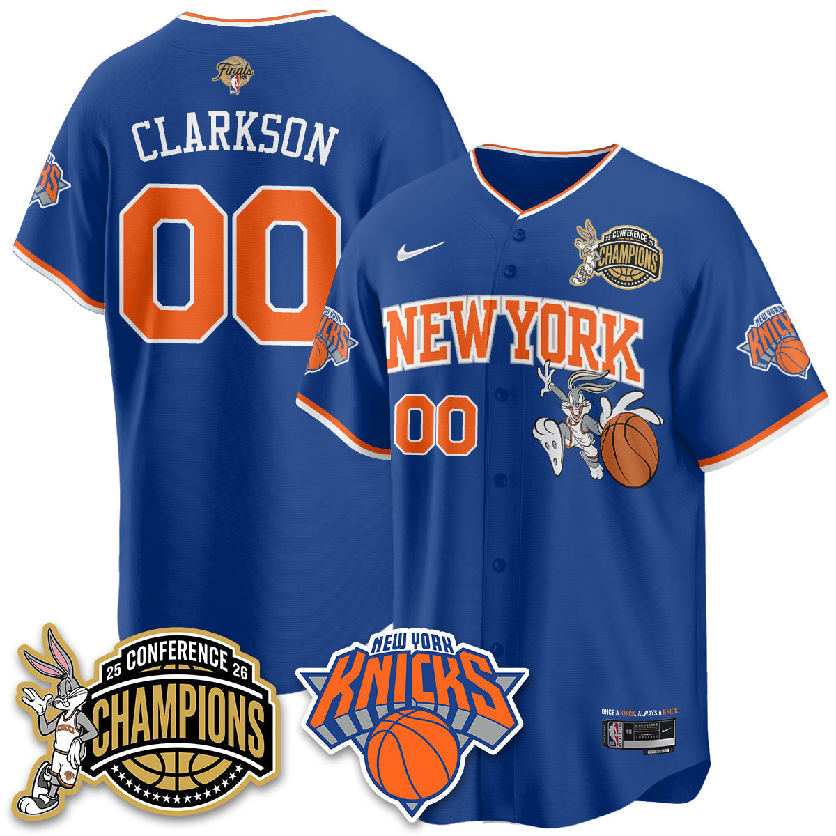 New York Knicks 2026 Basketball Finals x Bunny Vapor Jersey V2- Stitched-Cuztomshoes