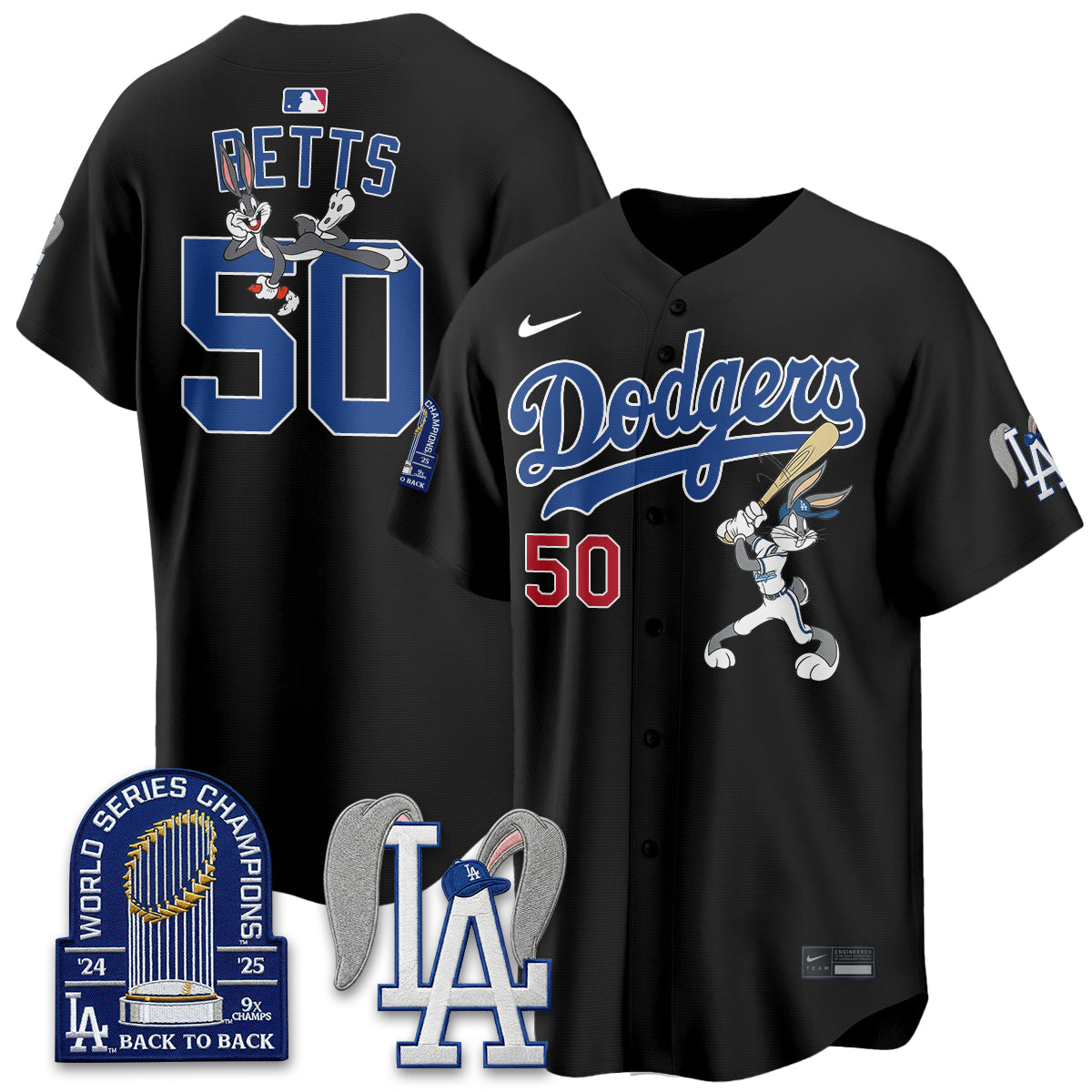 Los Angeles Dodgers Bunny Edition Vapor Jersey - Stitched-Cuztomshoes