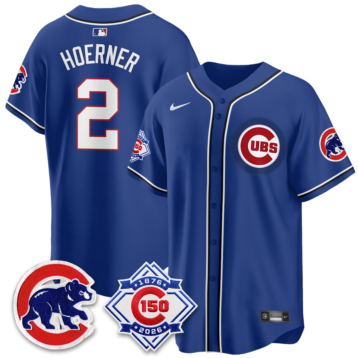 Chicago Cubs 150th Anniversary Black Out Style Vapor Premier Limited Jersey - Stitched