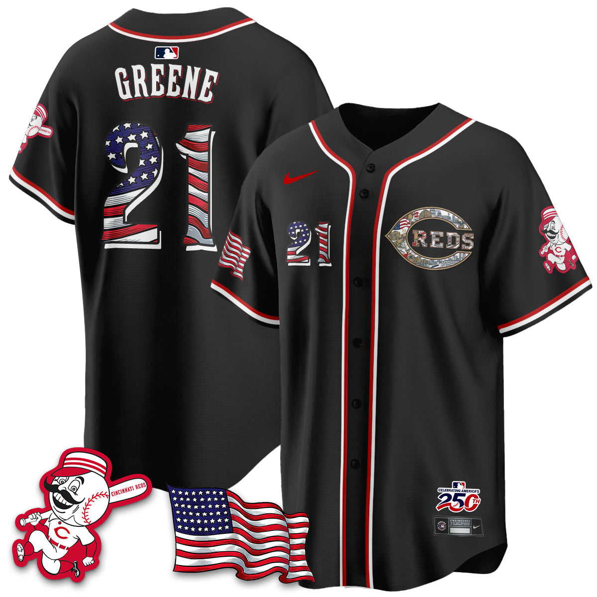 Cincinnati Reds 2026 Independence Day USA Vapor Limited Jersey - Stitched