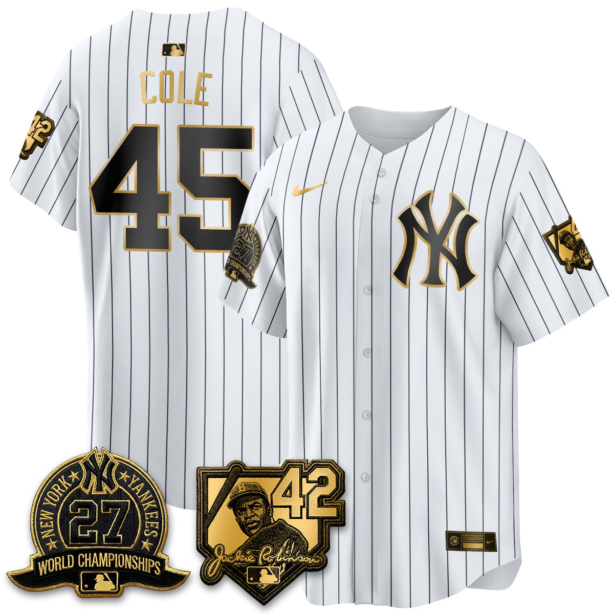 New York Yankees 2026 Jackie Robinson Day Vapor Limited Gold Edition Jersey - Stitched