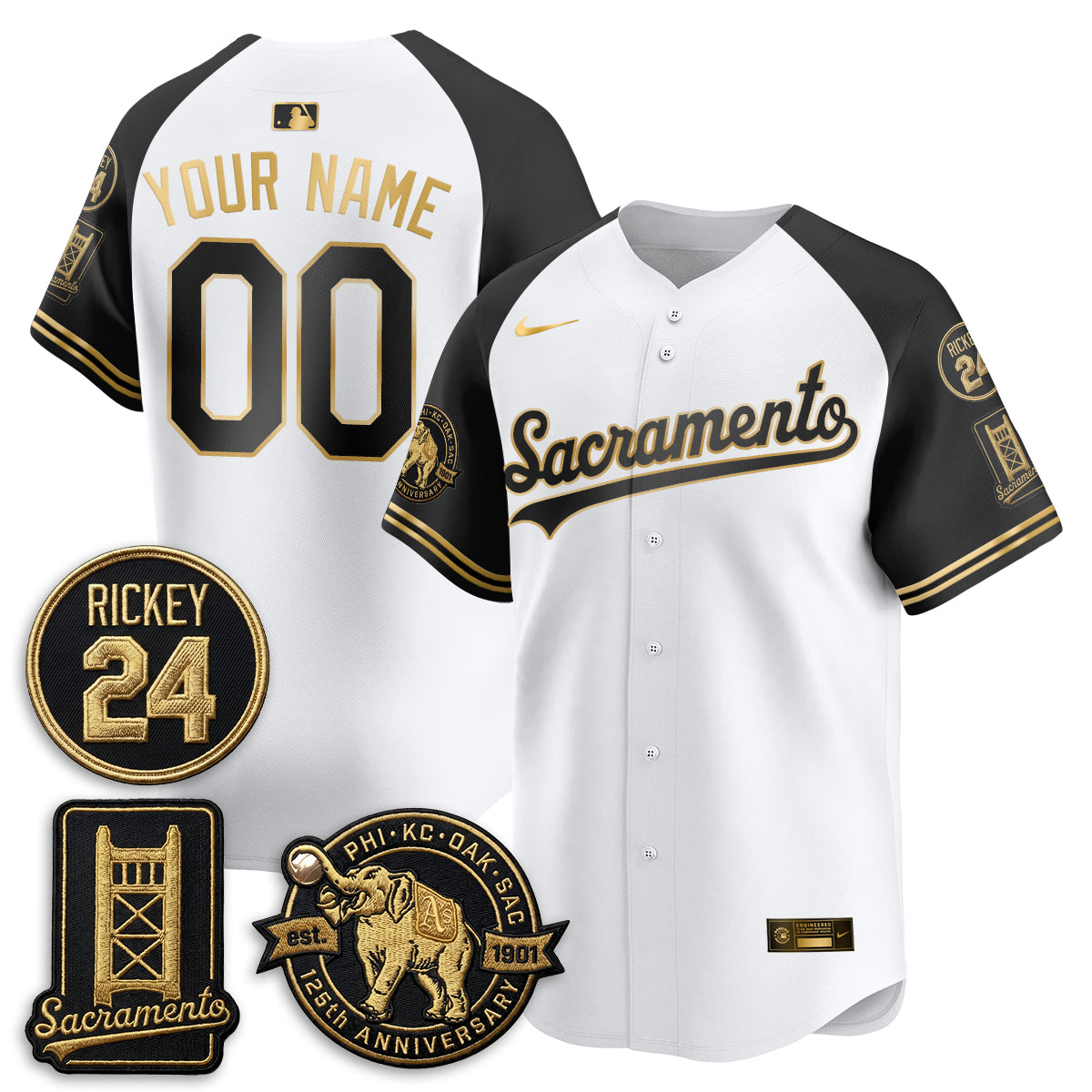 Athletics 2026 Alternate Sacramento 125 Years Limited Vapor Gold Edition Custom Jersey - Stitched-Cuztomshoes